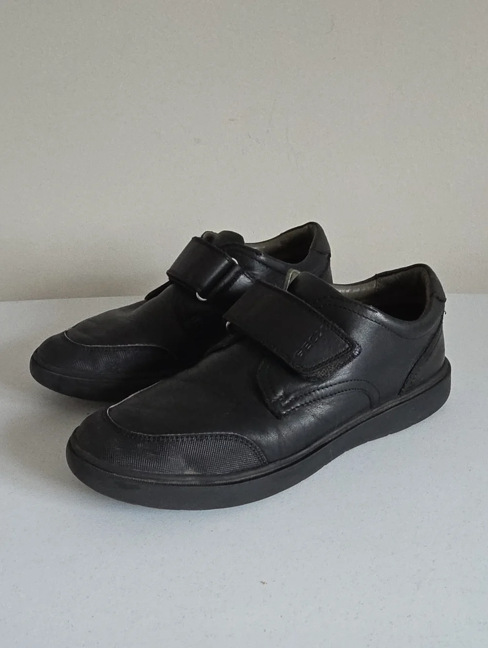 GEOX | Riddock Leather Breathable Shoes Black Boys Sz 5